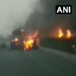 ट्रक में लगी आग