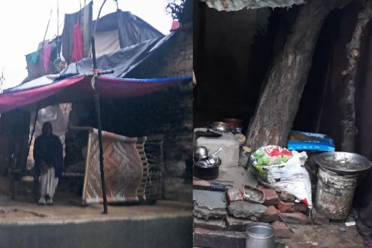 Family upset due to lack of installment of Pradhan Mantri Awas Yojana, forced to live in tarpaulin