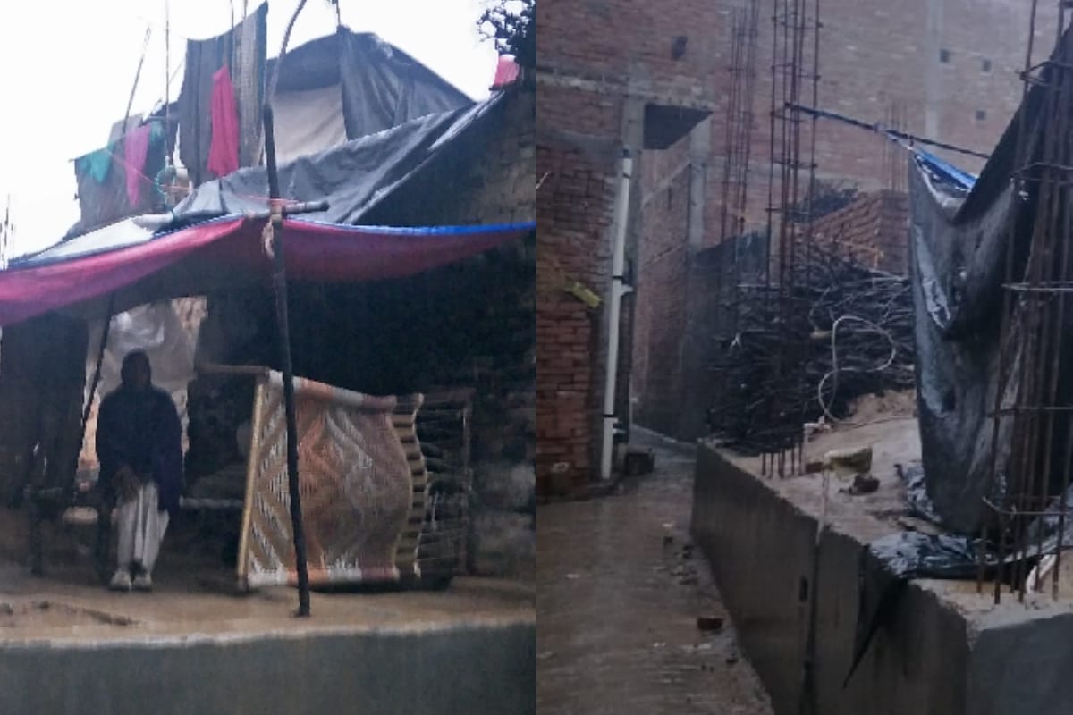 Family upset due to lack of installment of Pradhan Mantri Awas Yojana, forced to live in tarpaulin