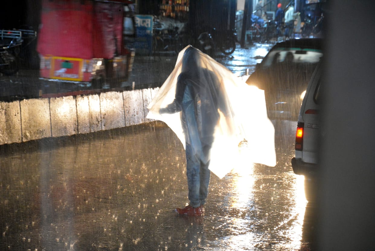 Shiver left by rain and strong wind