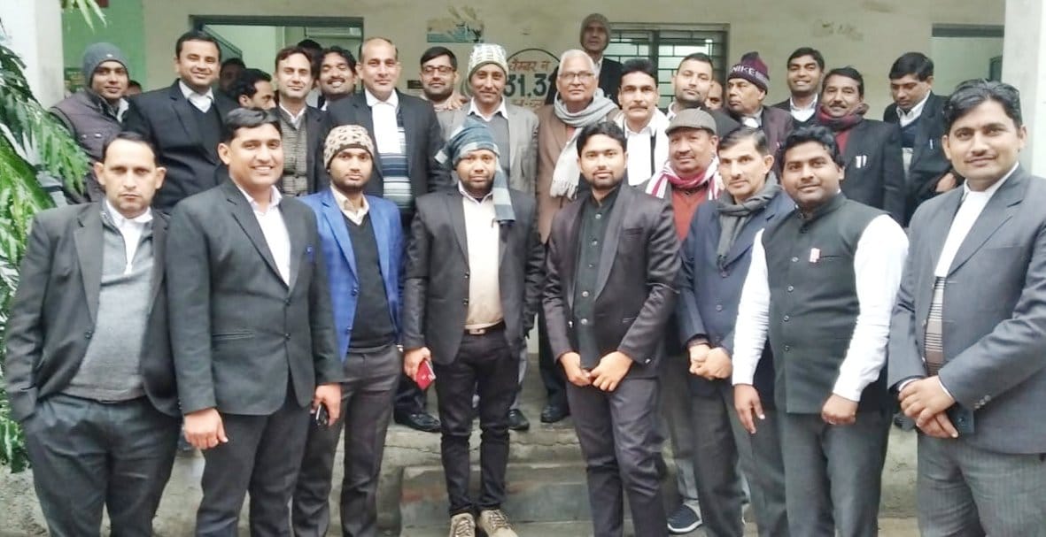 Advocates demonstrated in support of JNU students