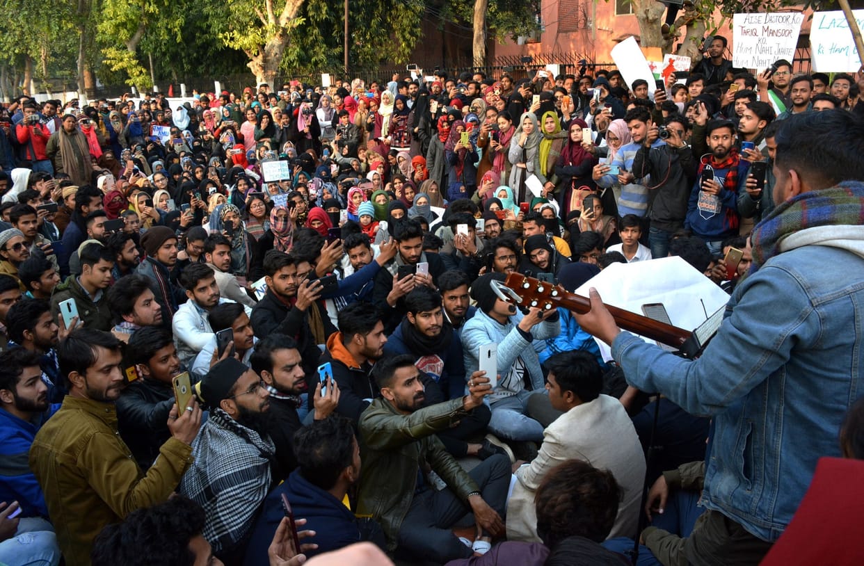 Amu Students Protest Against CAA NRC