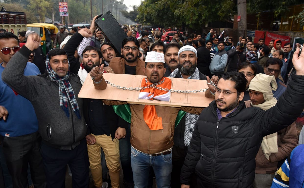 Traid union Strike in Aligarh