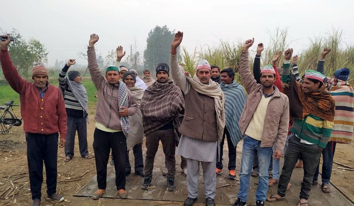 protest in sambhal of farmer