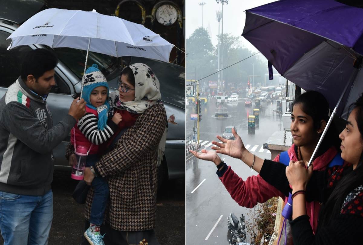 rain in lucknow, maximum temperature recorded 14.8 degrees celsius
