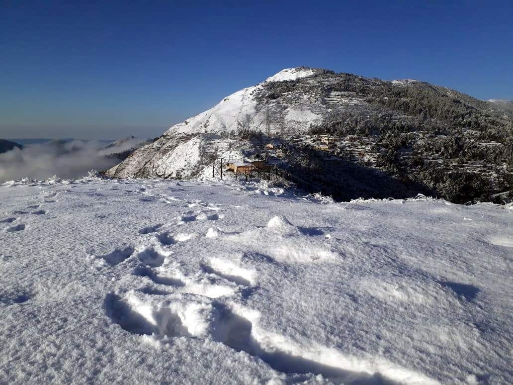 Snow all around, closed all the way to reach baffles