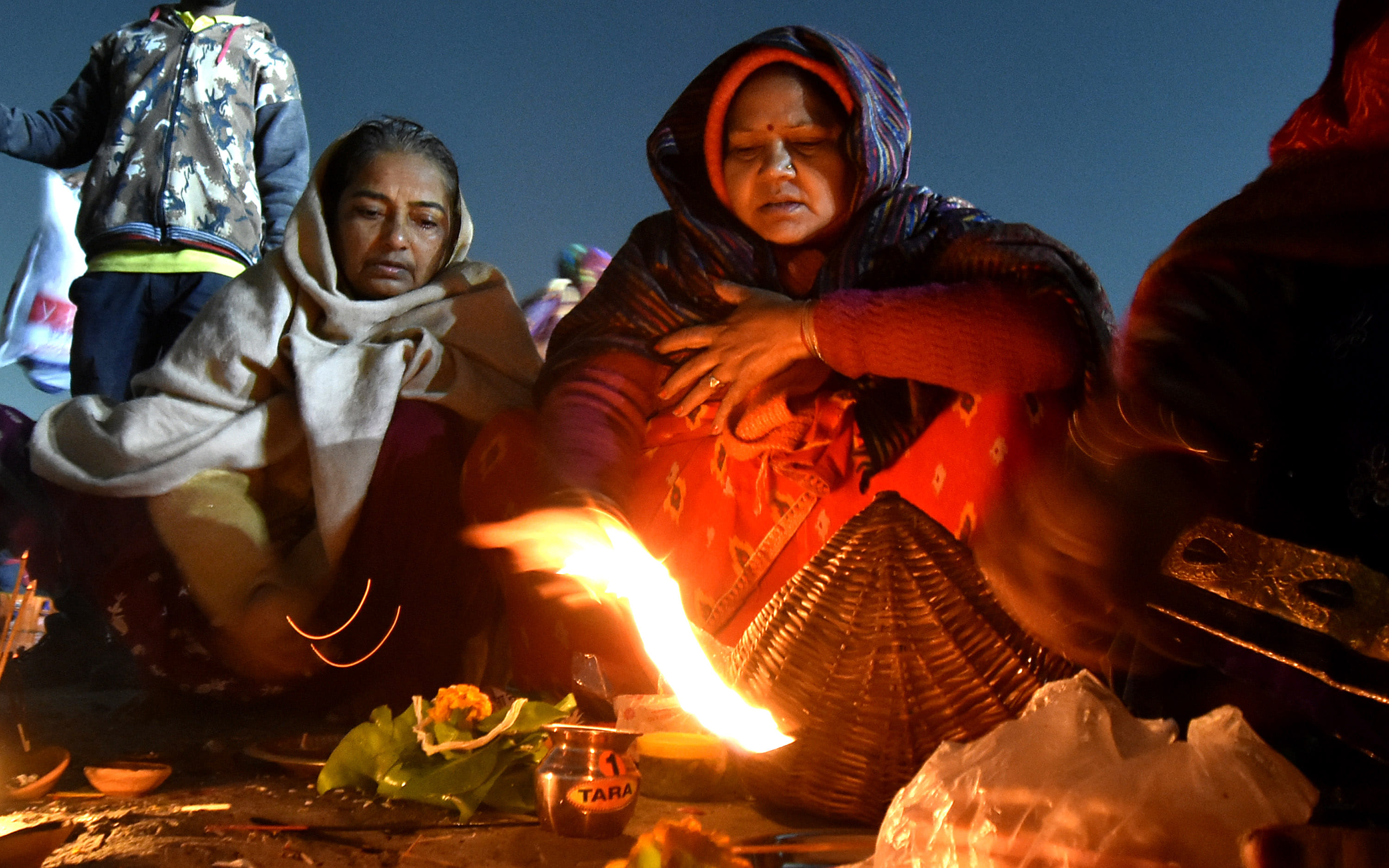 A holy dip in the Sangam on Paush Purnima, opening of the Magh Mela