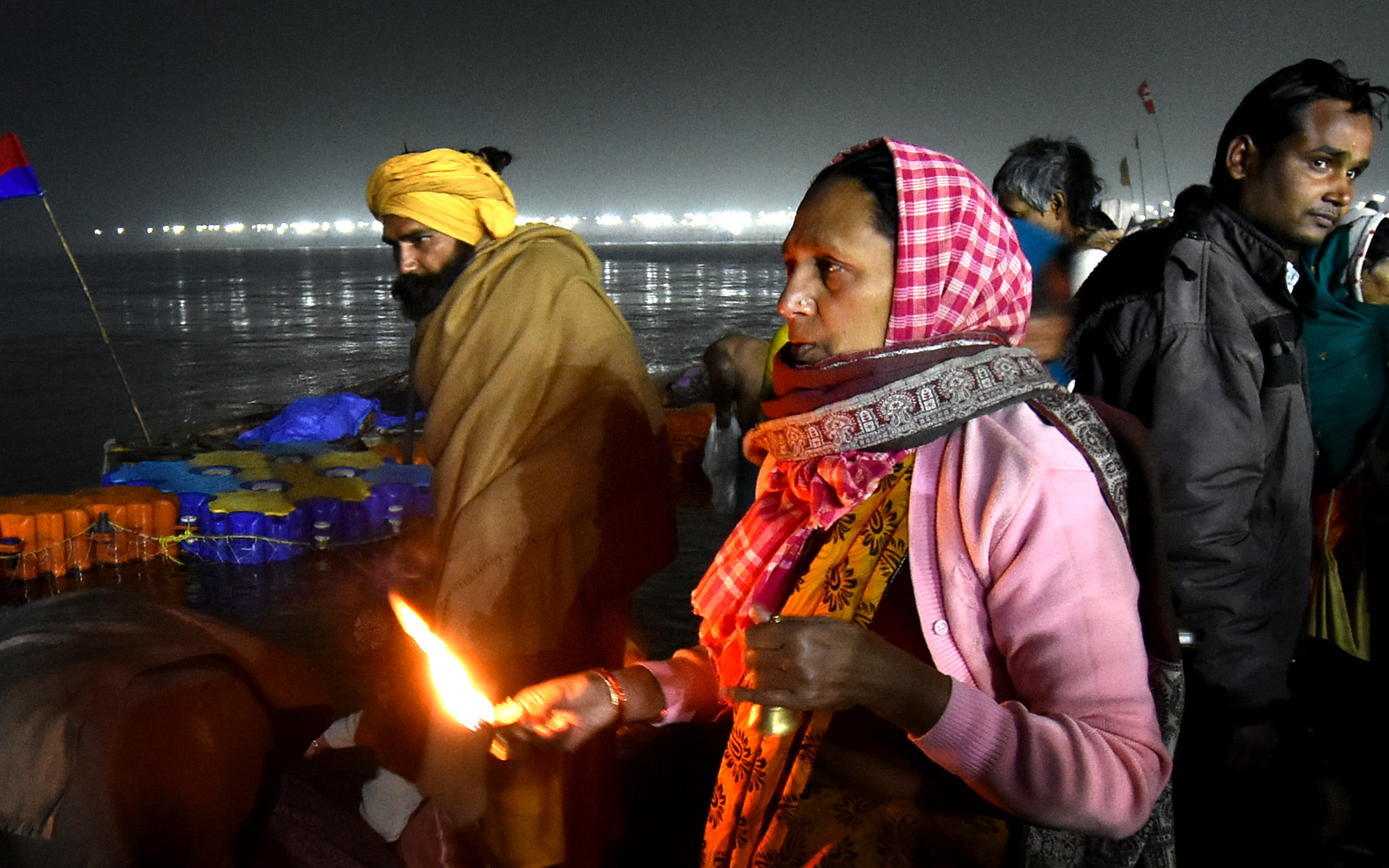 A holy dip in the Sangam on Paush Purnima, opening of the Magh Mela