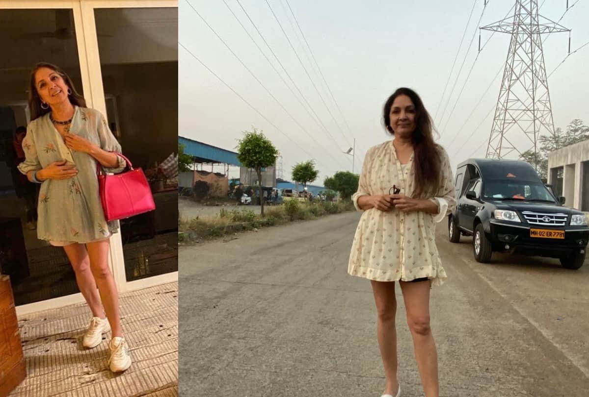 neena gupta look stylish wearing short dress in her 60s