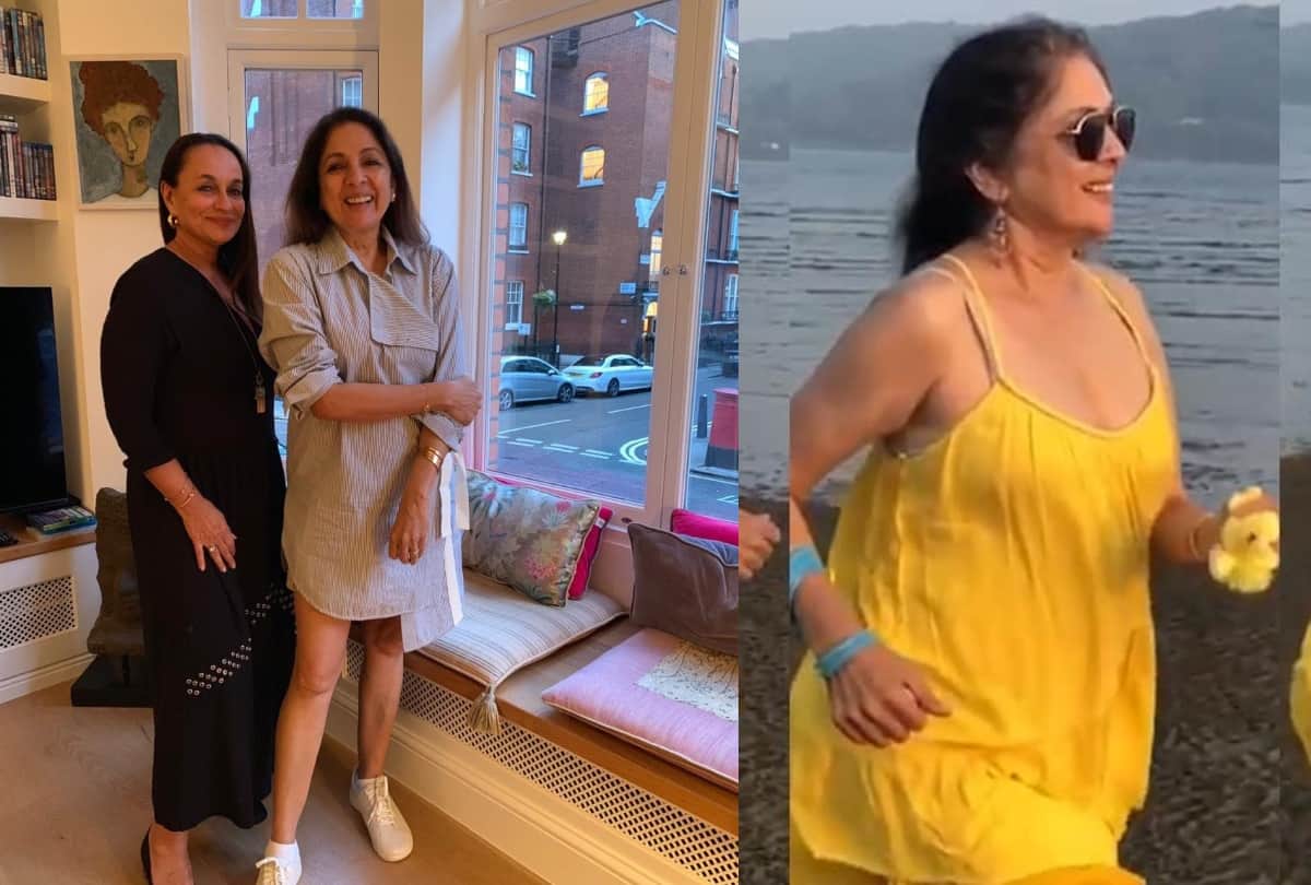 neena gupta look stylish wearing short dress in her 60s