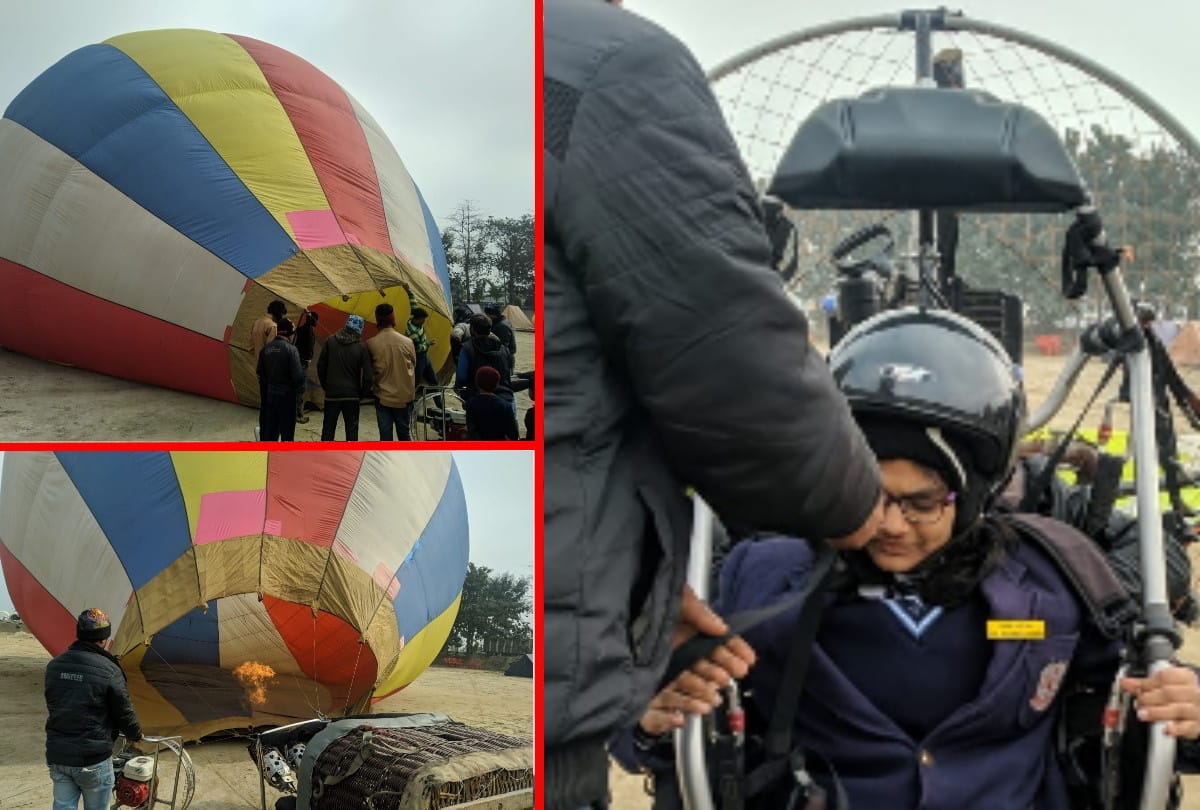 adventure sports starts at gorakhpur mahotsav, paramotoring and hot air baloon enjoy