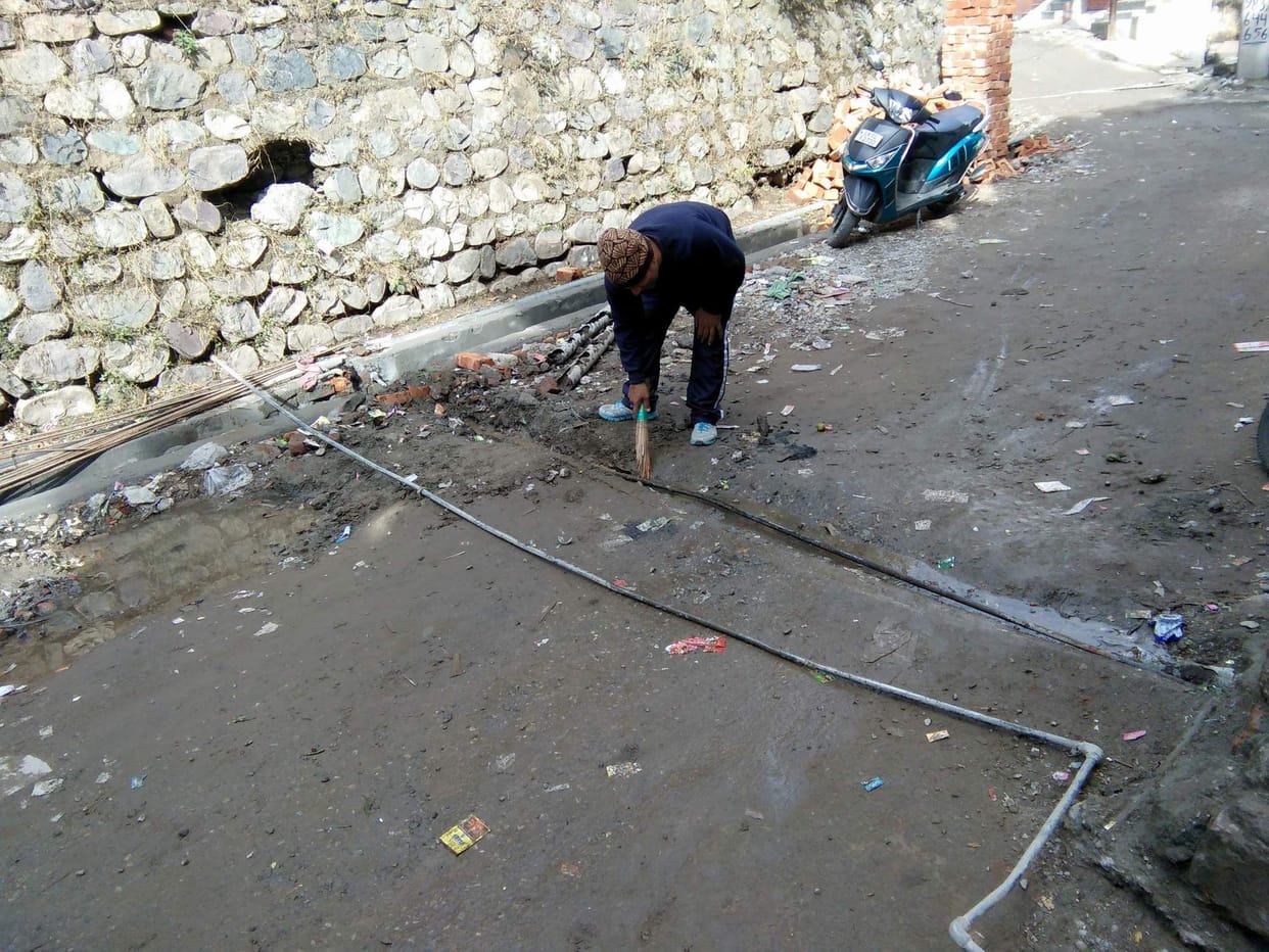 Contractor built by digging a road in Sapera township