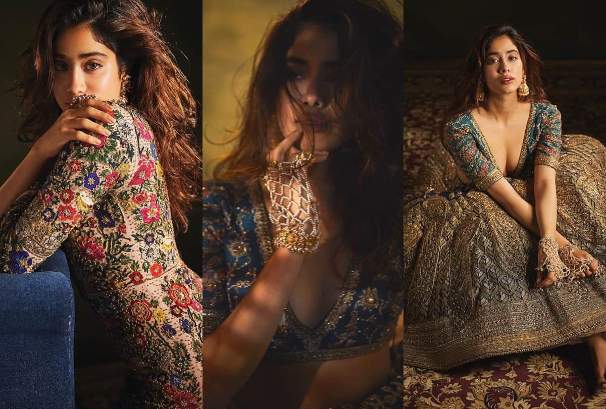jhanvi kapoor latest photoshoot ethnic in embroidery lehenga
