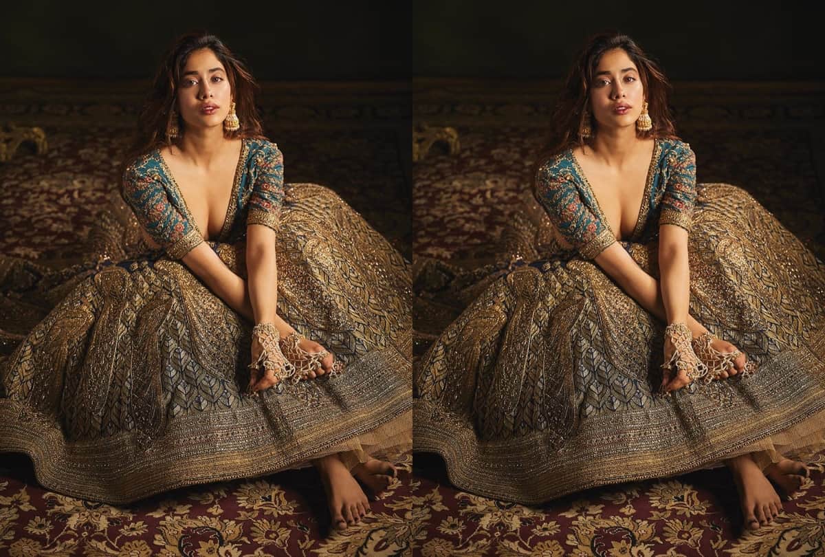 jhanvi kapoor latest photoshoot ethnic in embroidery lehenga
