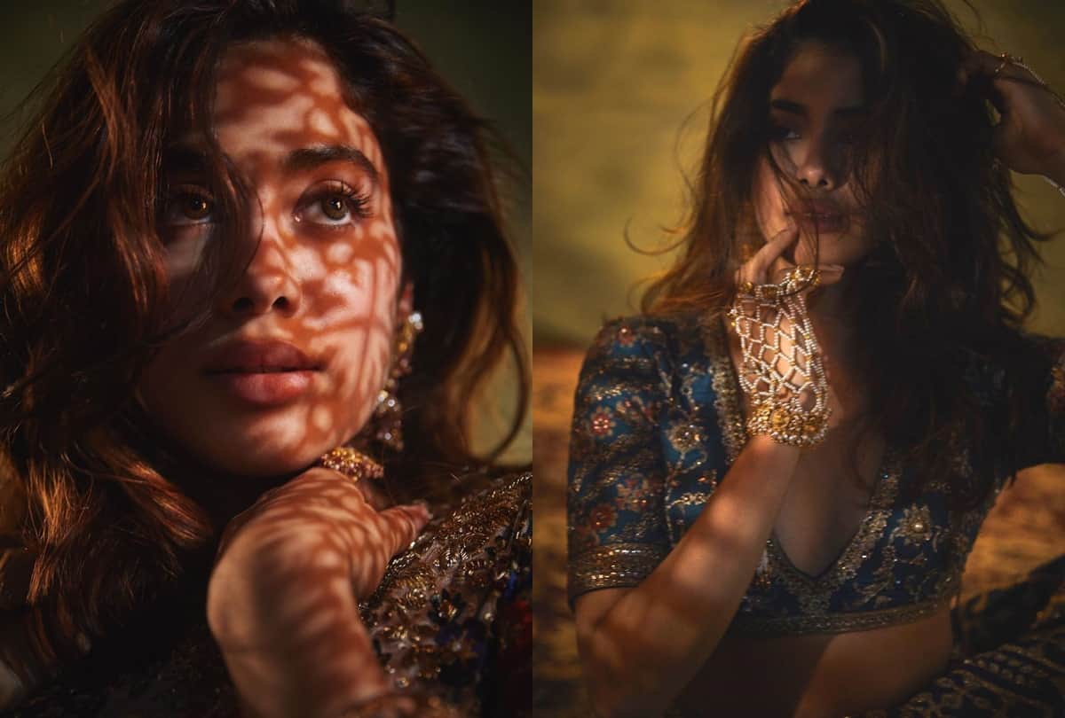 jhanvi kapoor latest photoshoot ethnic in embroidery lehenga