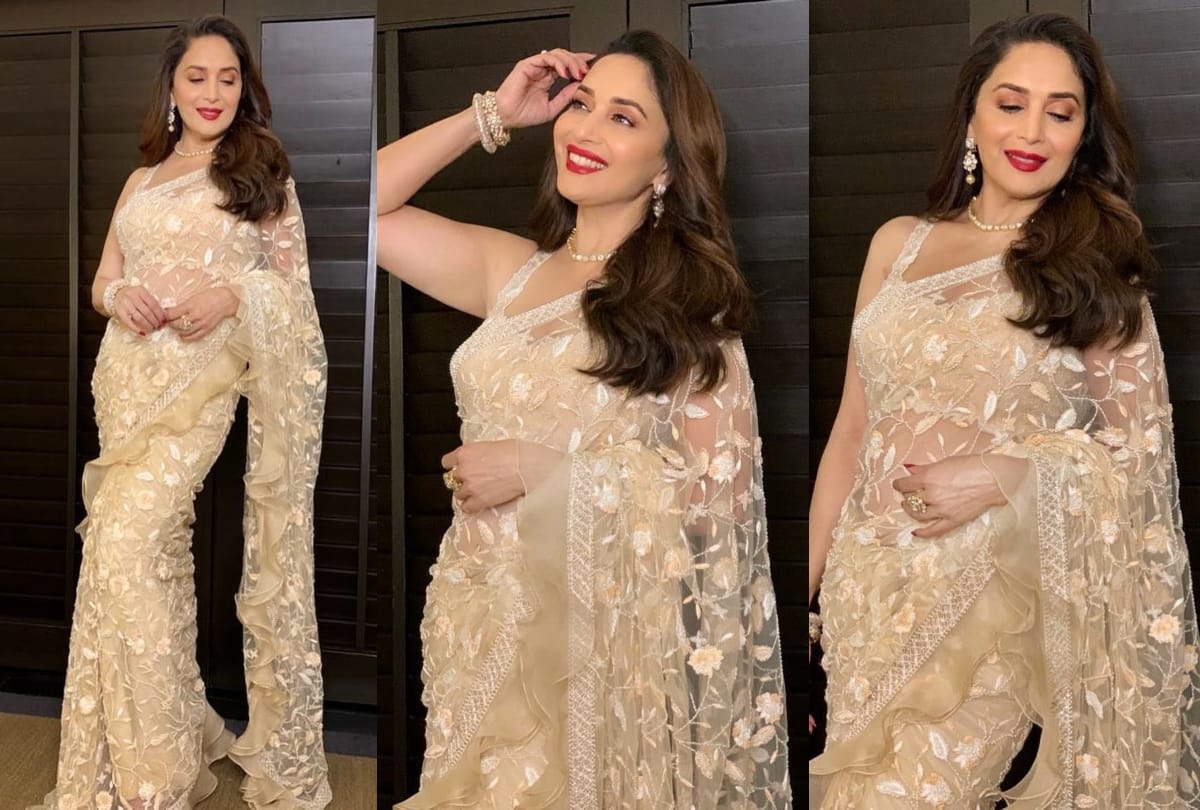 madhuri dixit 5 saree look for women