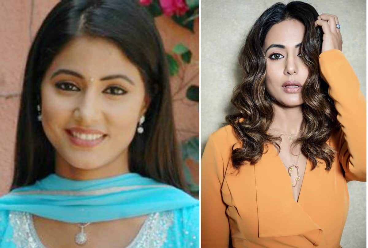 hina khan look now and then