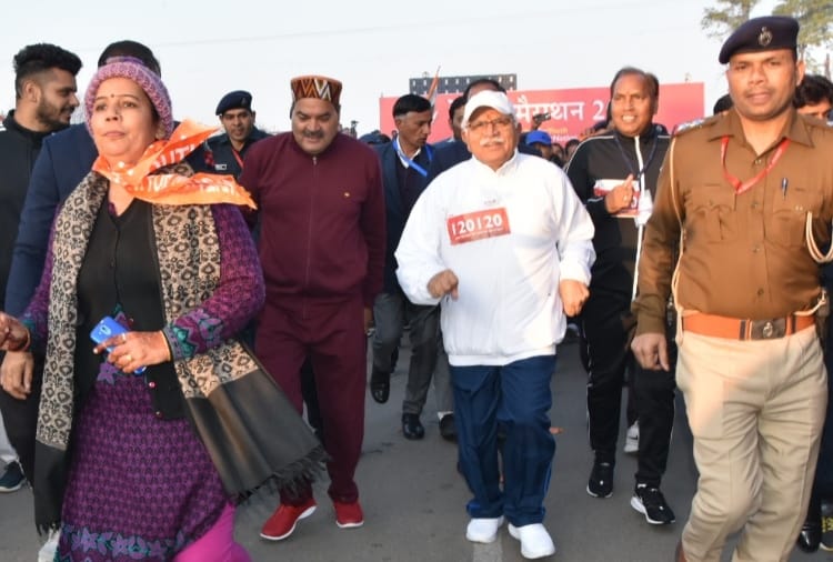 National Youth Day: Haryana CM Manohar Lal Flag Off The run for youth Marathon