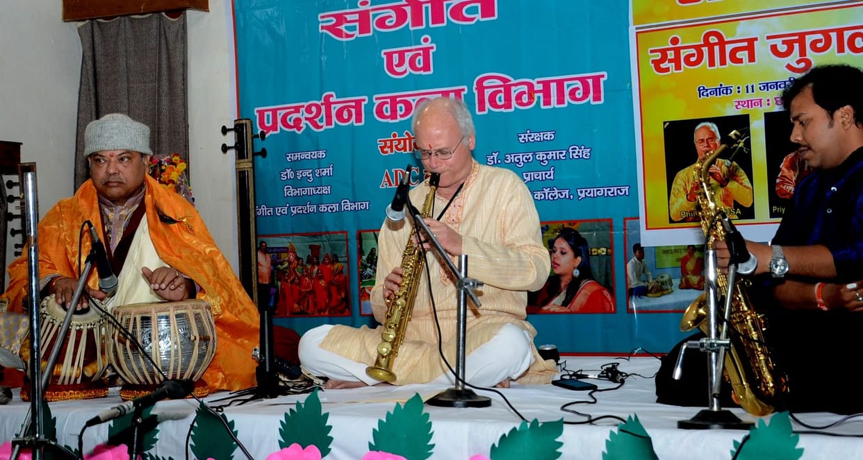 Indian melody came out of American saxophone