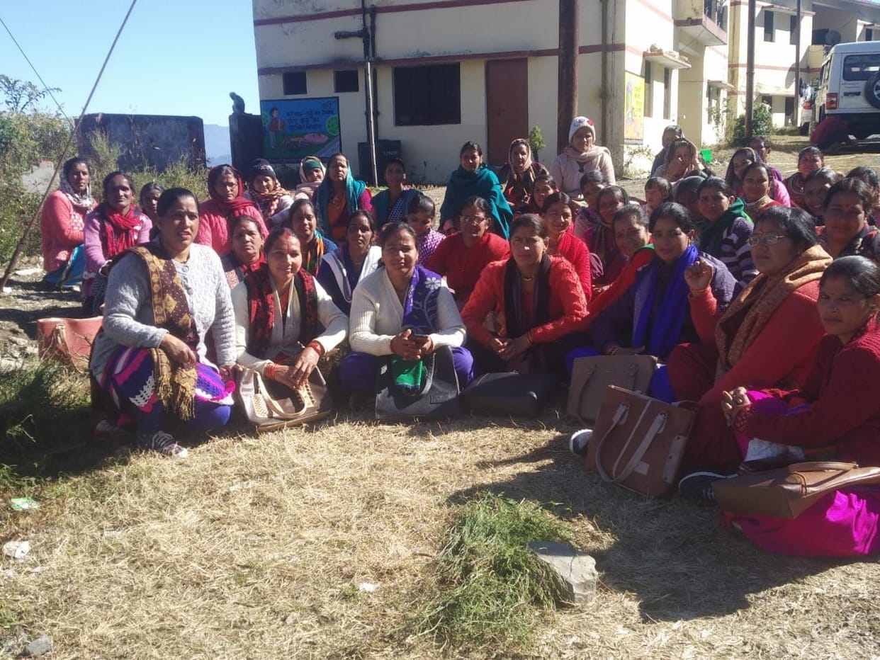 Anganwadi workers are on strike