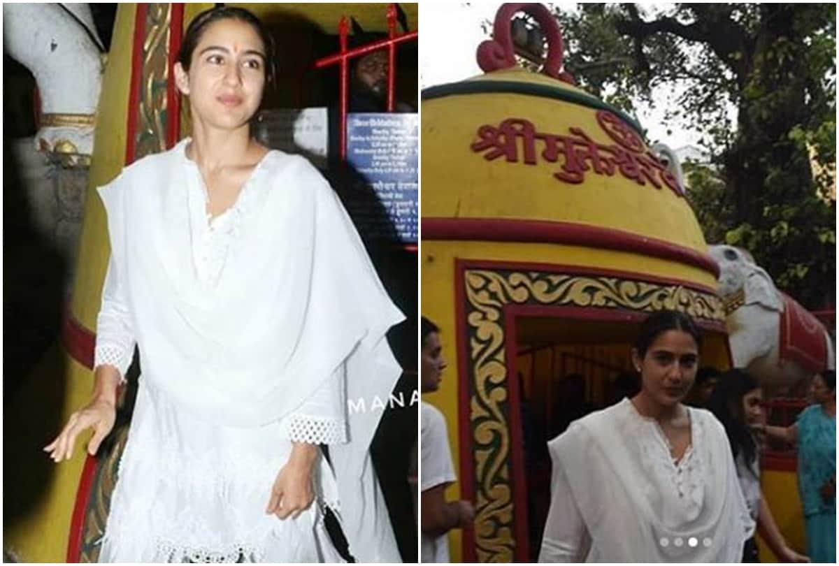 Sara Ali khan visited Shanidev temple of Mumbai social media users praised Bollywood actress