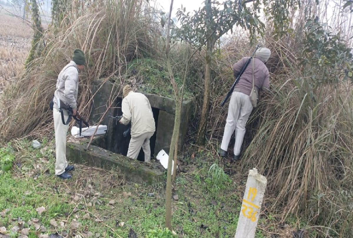 After inputs from security agencies fields and bunkers of the villages searched