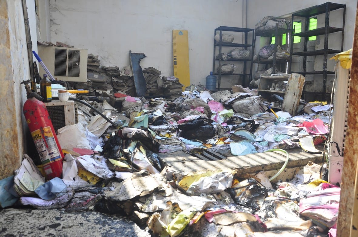 Short-circuit fire in Allahabad Bank branch