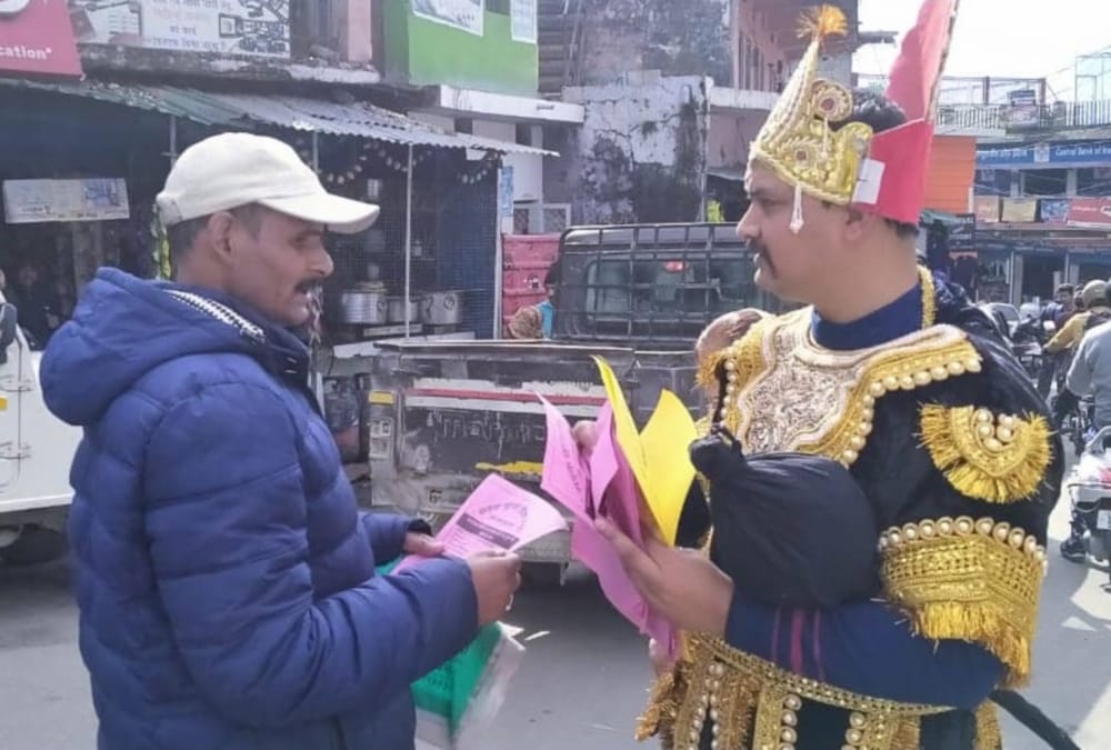 Yamraj And ganesh ji Aware Public to wear helmet And traffic Rules in chamoli