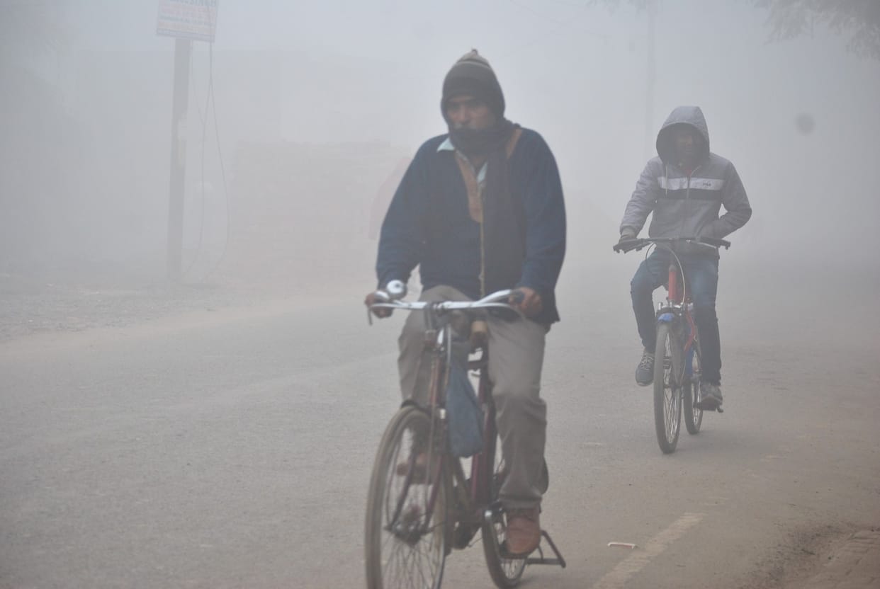 Fog enveloped the whole day, the misery came out of the house
