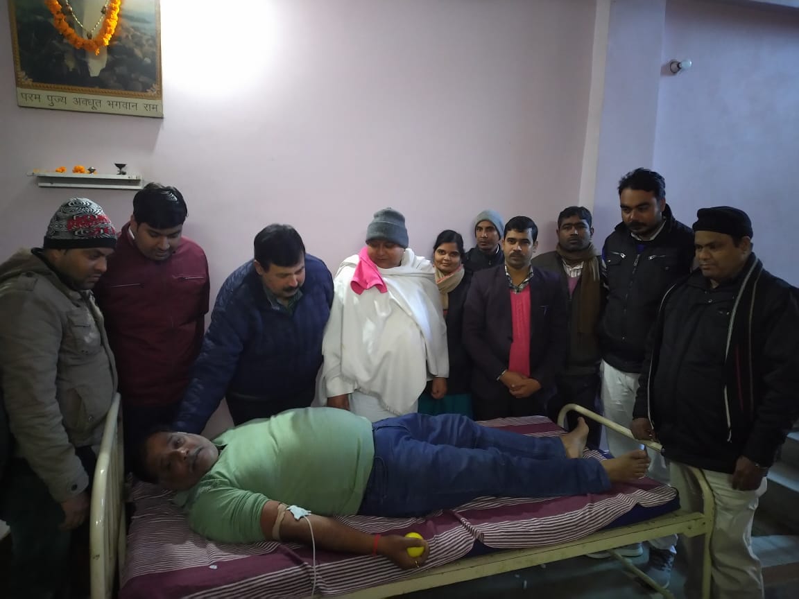 Blood donation camp with traditional programs in Aghor Peeth Trust Transport Nagar