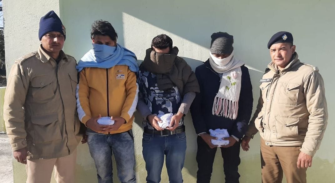 three arrested with two kilos charas