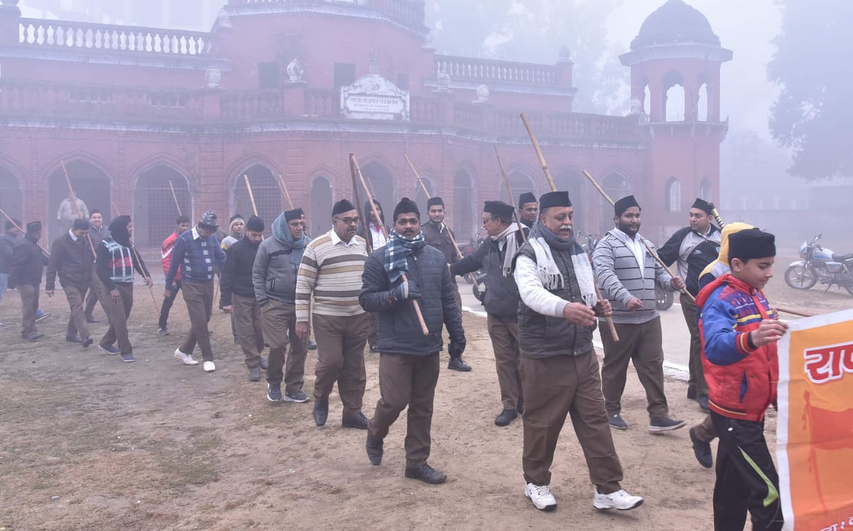 path sanchalan of rss in sambhal