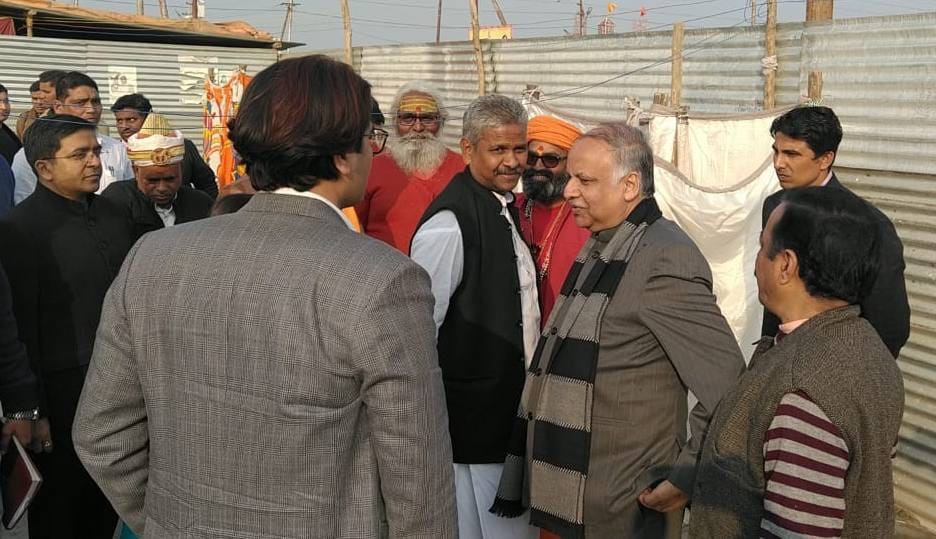City Development Minister angry over incomplete construction of bathing ghats in Magh Mela