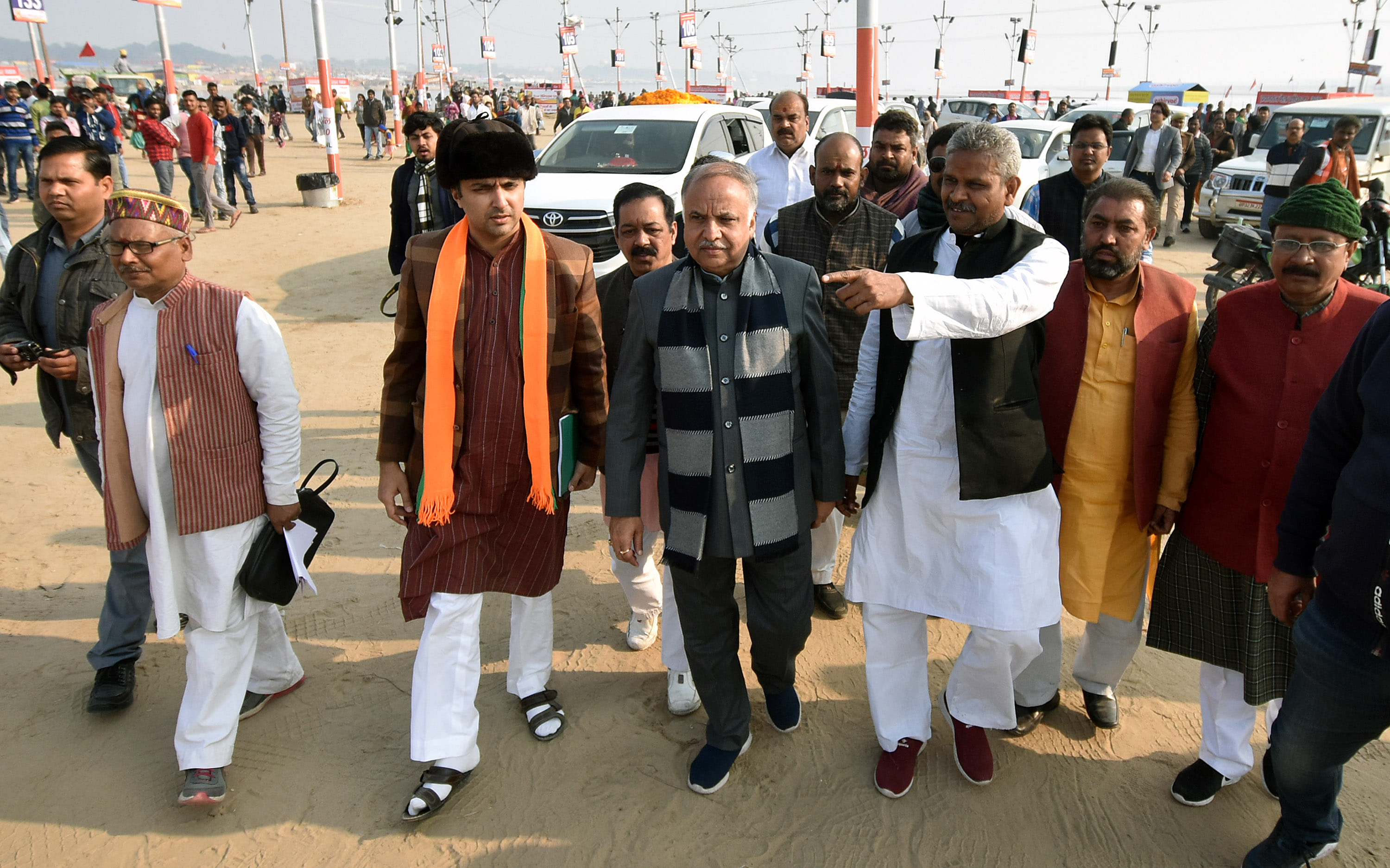 City Development Minister angry over incomplete construction of bathing ghats in Magh Mela