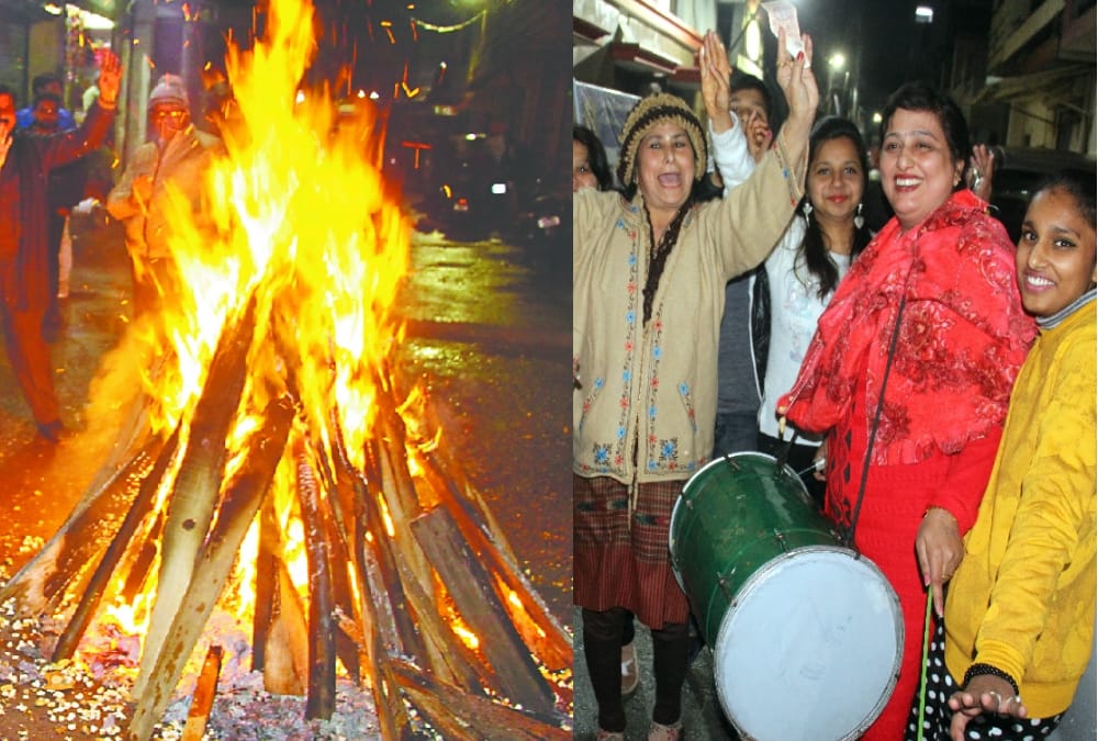 Lohri 2020 Celebration in uttarakhand during rainfall photos