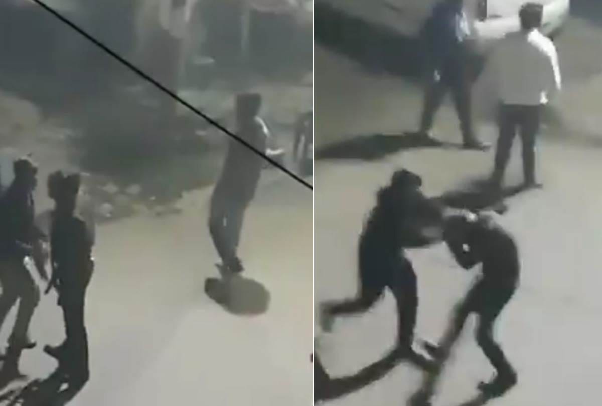 goons brutally beaten a man behind the residence of DGP in lucknow