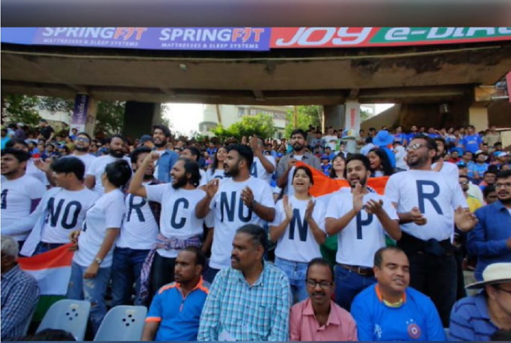 Students protest against NRC and NPR during india VS australia LIVE MATCH at mumbai