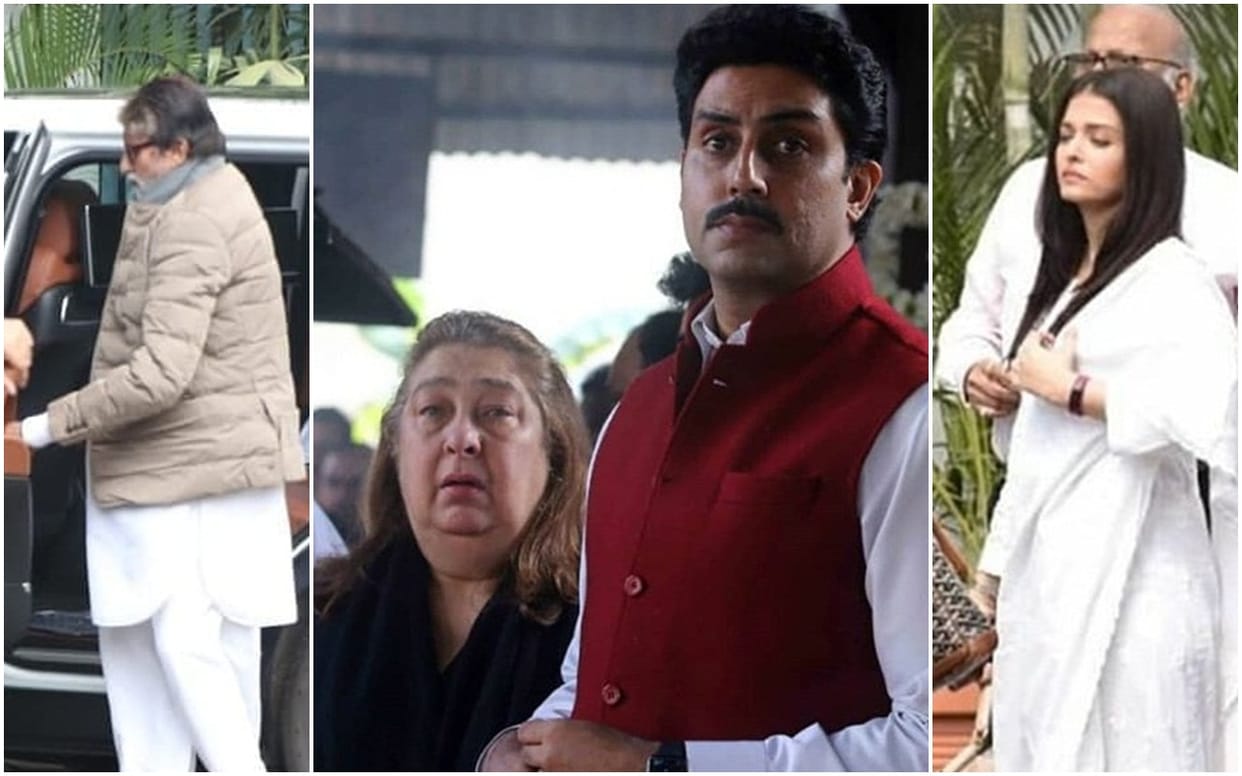 Ritu Nanda Funeral Amitabh Abhishek Shweta Aishwarya Bachchan pay their respects