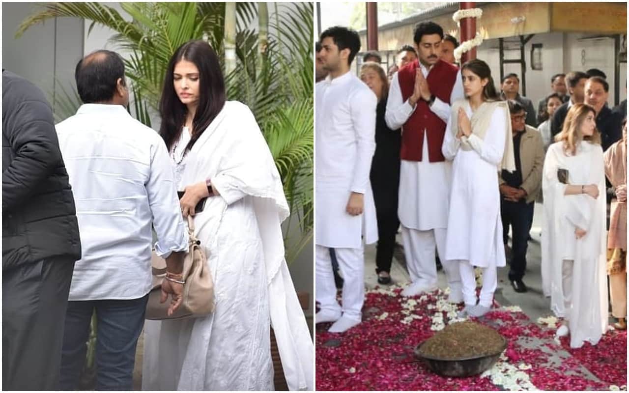 Ritu Nanda Funeral Amitabh Abhishek Shweta Aishwarya Bachchan pay their respects