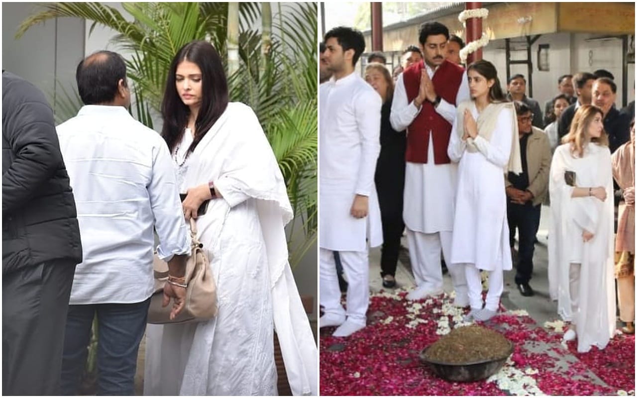 Ritu Nanda Funeral Amitabh Abhishek Shweta Aishwarya Bachchan pay their respects