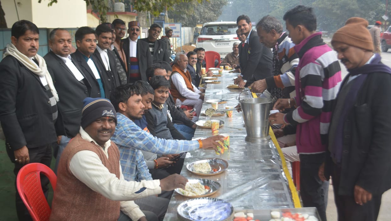 On the day of Makar Sankranti, the celebration of Khichdi banquet along with bathing and charity