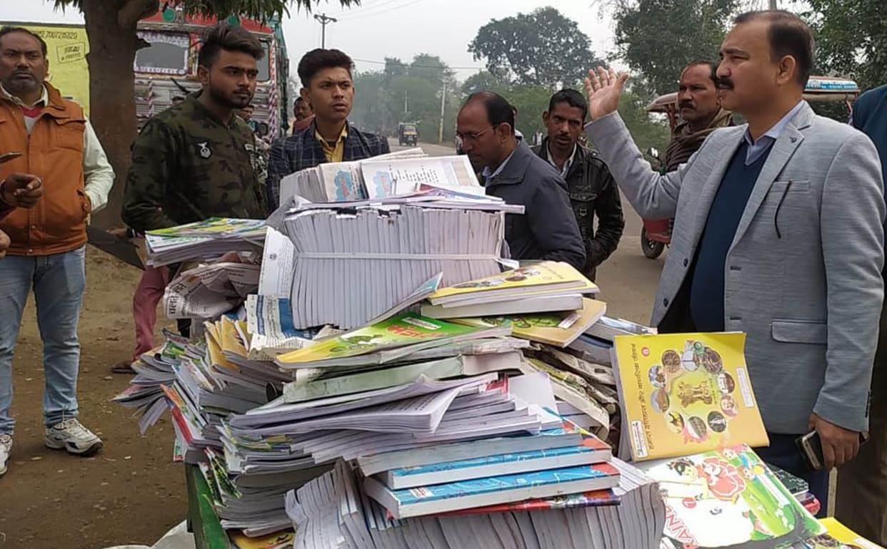 Caught red handed selling textbooks in junk
