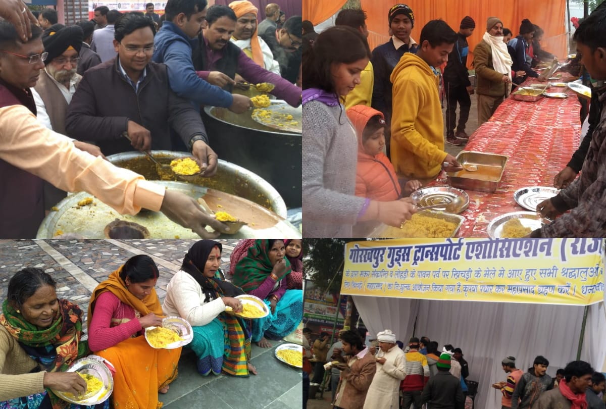Many social organizations celebrated makar sankranti festival by distributing khichdi