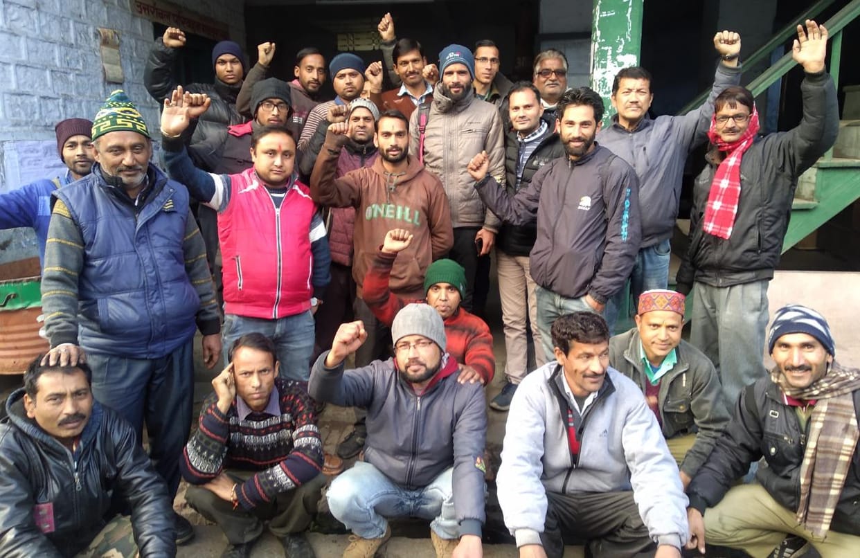 Roadways workers shouted for not getting salary for two months