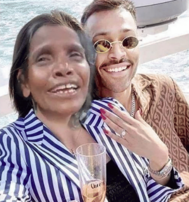 ranu mondal and hardik pandya engagement morphed picture viral