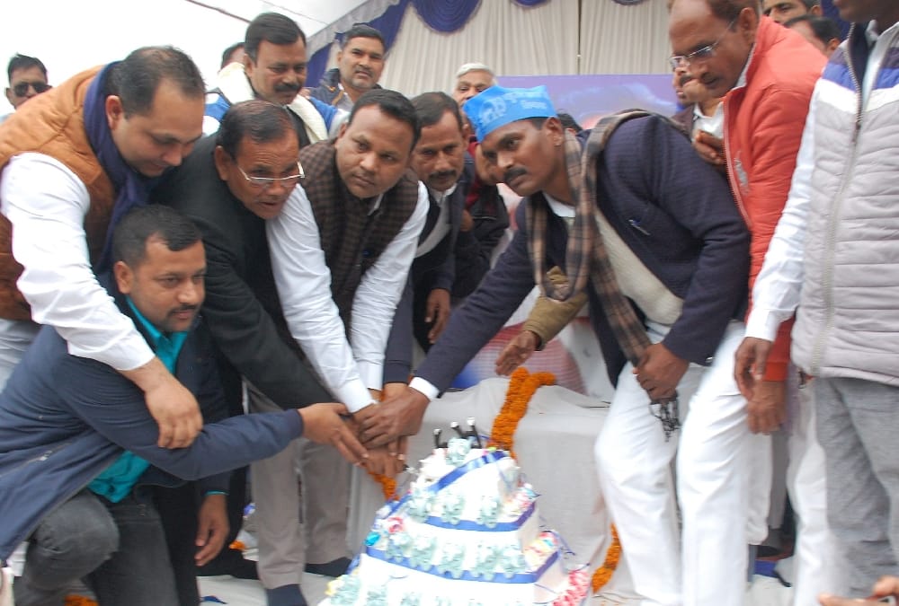 BSP activists celebrate birthday of Mayawati.