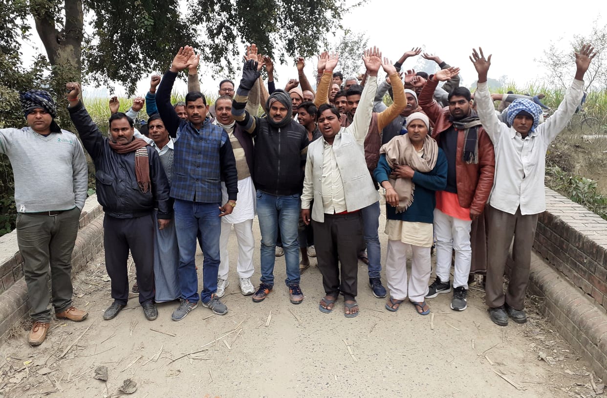 Bridge is damaged, villagers protest