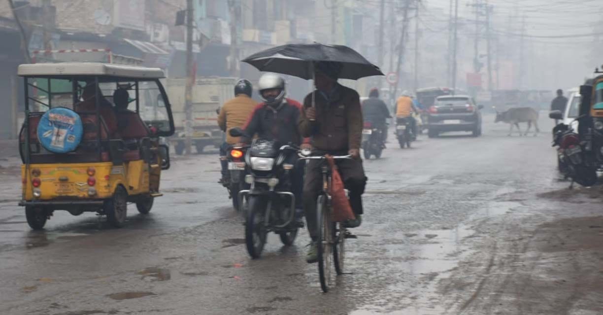 The weather changed due to rain, then increased cold