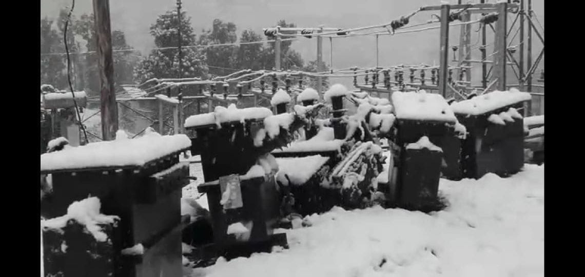 Snowfall in the higher Himalayan regions of Bageshwar