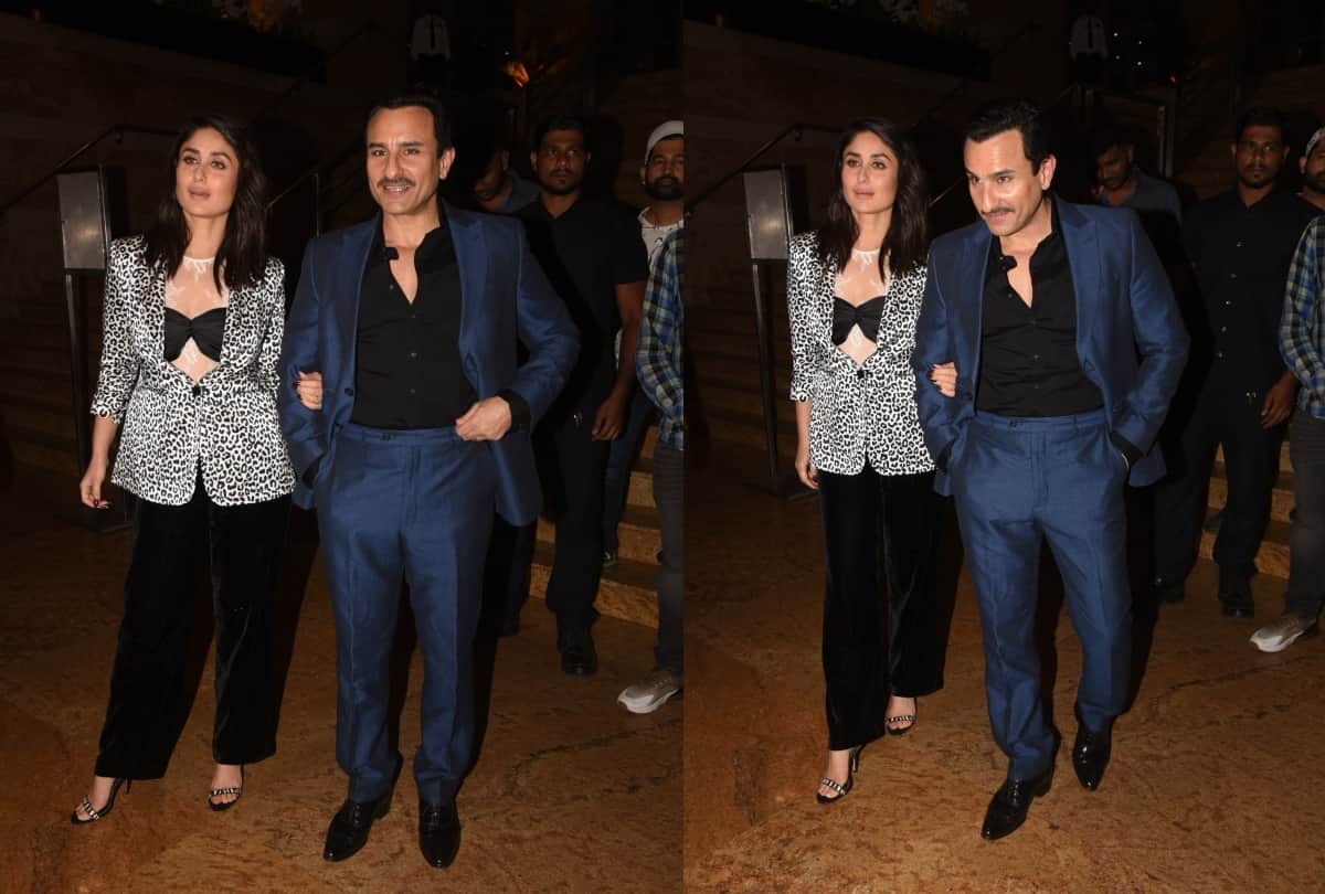 kareena kapoor wore transparent top leopard print blazer in an event
